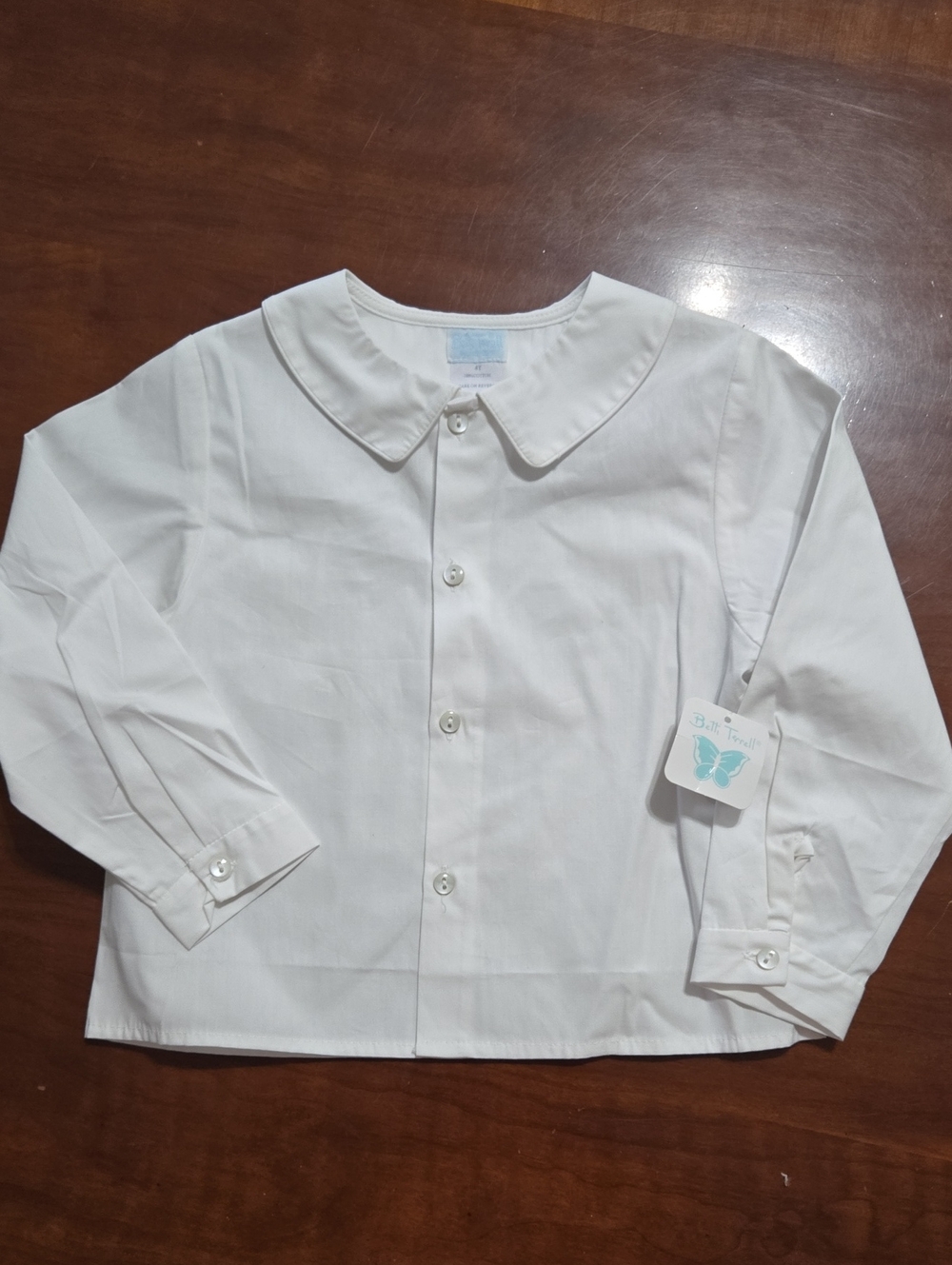 Classic White Peter Pan Collar Shirt for Kids New 4t Betti Terrell